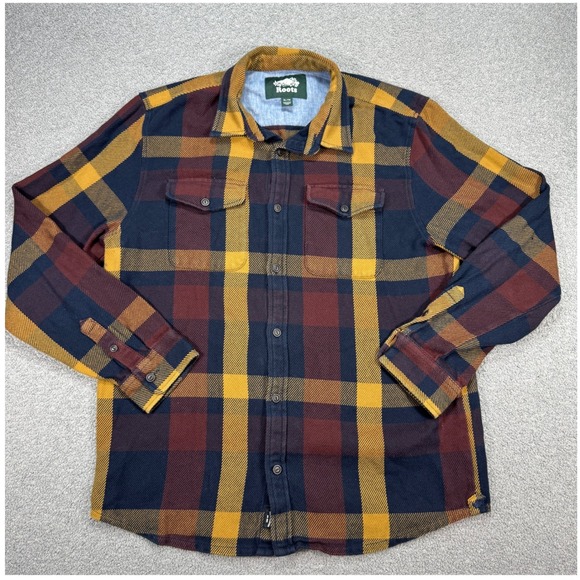 Roots Other - Roots Flannel Shirt Men's XL Red Multicolor Plaid Long Sleeve Cotton Button Down